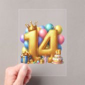 Invitations En Acrylique Joyeux 14ème anniversaire (In situ (ordinateur de poche))
