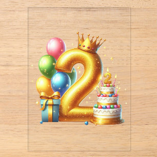 Invitations En Acrylique Joyeux 2ème anniversaire