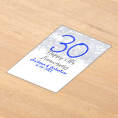 Invitations En Acrylique Joyeux 30e anniversaire mariage argent bleu partie (Poser)