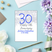Invitations En Acrylique Joyeux 30e anniversaire mariage argent bleu partie (Insitu (Mariage))