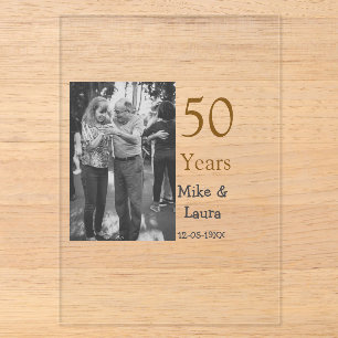 Invitations En Acrylique Joyeux 50e anniversaire ajoutez nom du couple date