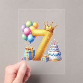 Invitations En Acrylique Joyeux 7ème Anniversaire (In situ (ordinateur de poche))