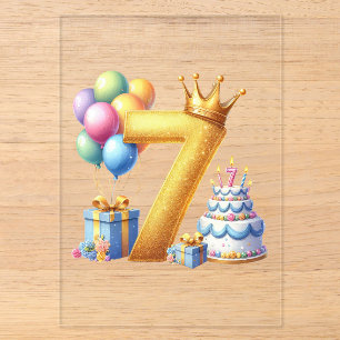 Invitations En Acrylique Joyeux 7ème Anniversaire