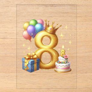 Invitations En Acrylique Joyeux 8ème Anniversaire
