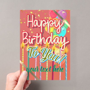 Invitations En Acrylique Joyeux Anniversaire