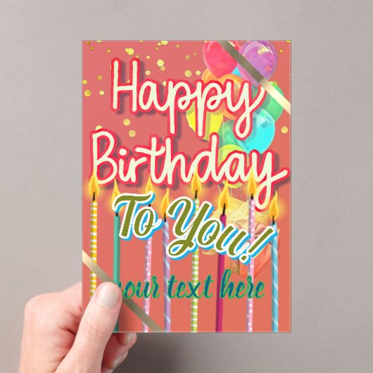 Invitations En Acrylique Joyeux Anniversaire (In situ (ordinateur de poche))
