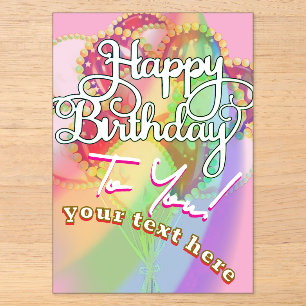 Invitations En Acrylique Joyeux Anniversaire