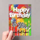 Invitations En Acrylique Joyeux Anniversaire (In situ (ordinateur de poche))