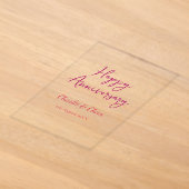Invitations En Acrylique Joyeux anniversaire ajouter nom rose gras nom date (Poser)