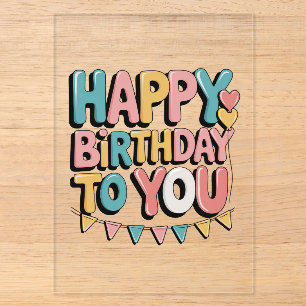 Invitations En Acrylique Joyeux Anniversaire Bulles