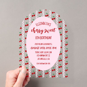 Invitations En Acrylique Joyeux Anniversaire Cerise Sucrée
