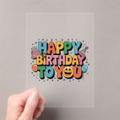 Invitations En Acrylique Joyeux Anniversaire Smiley (In situ (ordinateur de poche))
