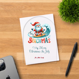 Invitations En Acrylique Joyeux Beachmas Noël en juillet Carte de vœux
