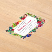 Invitations En Acrylique Joyeux Noël Aquarelle moderne Dîner de Noël (Poser)