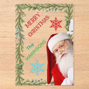 Invitations En Acrylique Joyeux Noël et père Noël personnalise