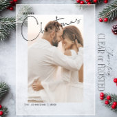 Invitations En Acrylique Joyeux Noël manuscrit 2 Photo Premiers Noël