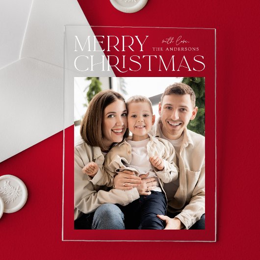 Invitations En Acrylique Joyeux Noël moderne vacances photo