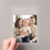 Invitations En Acrylique Joyeux Noël moderne vacances photo (In situ (ordinateur de poche))
