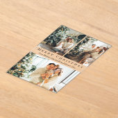 Invitations En Acrylique joyeux Noël noir script 3 photos vacances (Poser)