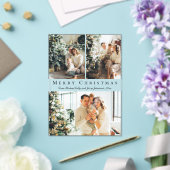 Invitations En Acrylique joyeux Noël noir script 3 photos vacances (Insitu (Mariage))