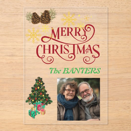 Invitations En Acrylique Joyeux Noël personnaliser (Recto)