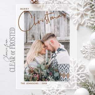 Invitations En Acrylique Joyeux Noël Script Photo Premier Noël