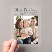 Invitations En Acrylique Joyeux Noël vert moderne (In situ (ordinateur de poche))