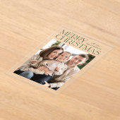 Invitations En Acrylique Joyeux Noël vert moderne (Poser)