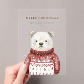 Invitations En Acrylique Joyeux Ours de Noël en vacances (In situ (ordinateur de poche))