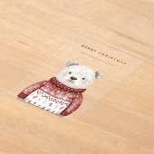 Invitations En Acrylique Joyeux Ours de Noël en vacances (Poser)