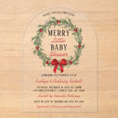 Invitations En Acrylique Joyeux petit Baby shower de Noël (Recto)