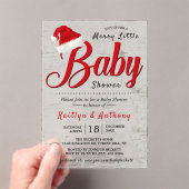 Invitations En Acrylique Joyeux petit Baby shower de Noël (In situ (ordinateur de poche))