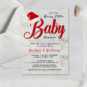 Invitations En Acrylique Joyeux petit Baby shower de Noël