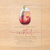Invitations En Acrylique Joyeux Petit Cocktail Sangria Fête de Vacances (Recto)