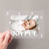 Invitations En Acrylique Joyful Trees moderne photo de vacances (In situ (ordinateur de poche))