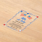 Invitations En Acrylique Juillet Quatrième Américain Drapeau BBQ Fireworks (Poser)