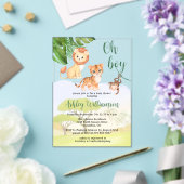 Invitations En Acrylique Jungle Safari Animaux Oh Baby shower Garçon (Insitu (Mariage))