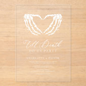 Invitations En Acrylique Jusqu'à la mort Chic Mariage gothique moderne (Recto)