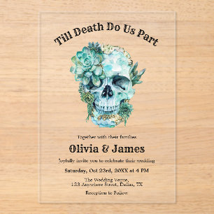 Invitations En Acrylique Jusqu'à la mort faisons-nous partie Mariage d'Hall