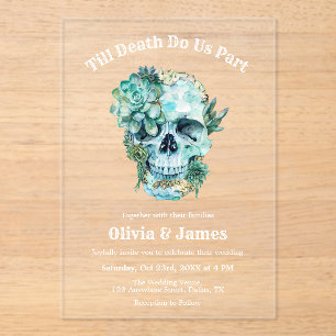 Invitations En Acrylique Jusqu'à la mort faisons-nous partie Mariage d'Hall