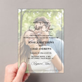 Invitations En Acrylique Just Love Text Overlay Photo Wedding  (In situ (ordinateur de poche))