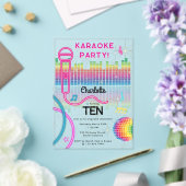 Invitations En Acrylique Karaoke Neon Glow Birthday Singing Music Party  (Insitu (Mariage))
