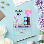 Invitations En Acrylique Karaoke Neon Glow Singing Disco Party Birthday (Insitu (Mariage))