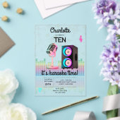 Invitations En Acrylique Karaoke Neon Glow Singing Music Party Birthday (Insitu (Mariage))