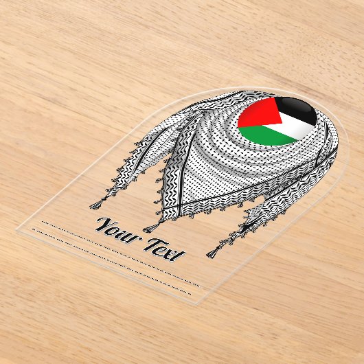 Invitations En Acrylique Keffiyeh Écharpe palestinienne tissu traditionnel (Poser)