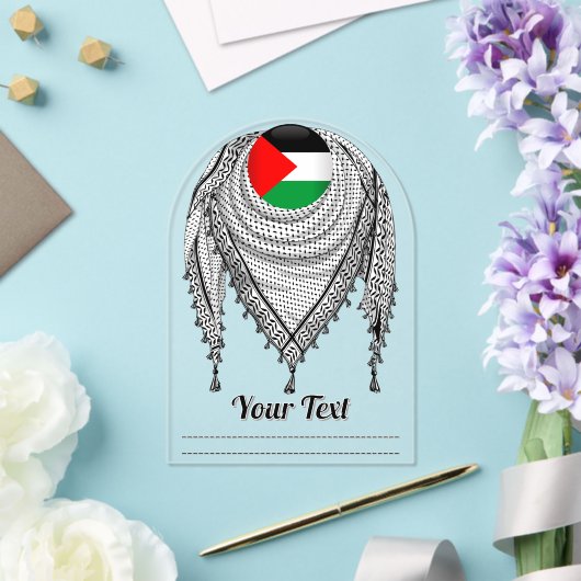 Invitations En Acrylique Keffiyeh Écharpe palestinienne tissu traditionnel (Insitu (Mariage))