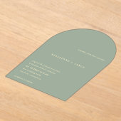 Invitations En Acrylique Kellianne Sage Green Mariage moderne (Poser)