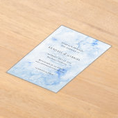 Invitations En Acrylique Kendall Blue Elegant Wedding Enregistrer la date (Poser)