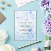 Invitations En Acrylique Kendall Blue Elegant Wedding Enregistrer la date (Insitu (Mariage))