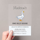 Invitations En Acrylique Kids One Silly Goose First Birthday (In situ (ordinateur de poche))